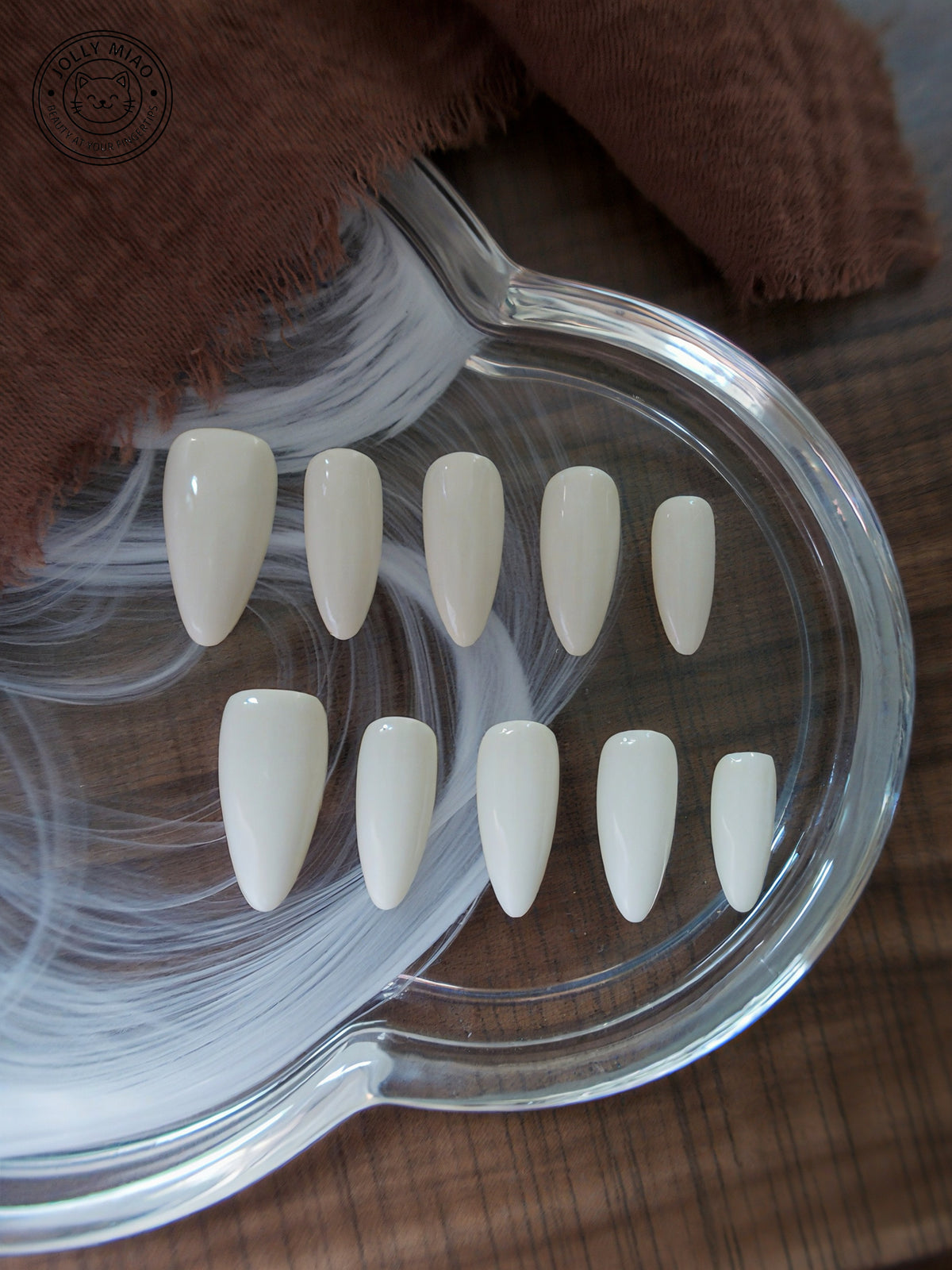 Ivory Milk Veil | Milky White Almond Press-On Nails