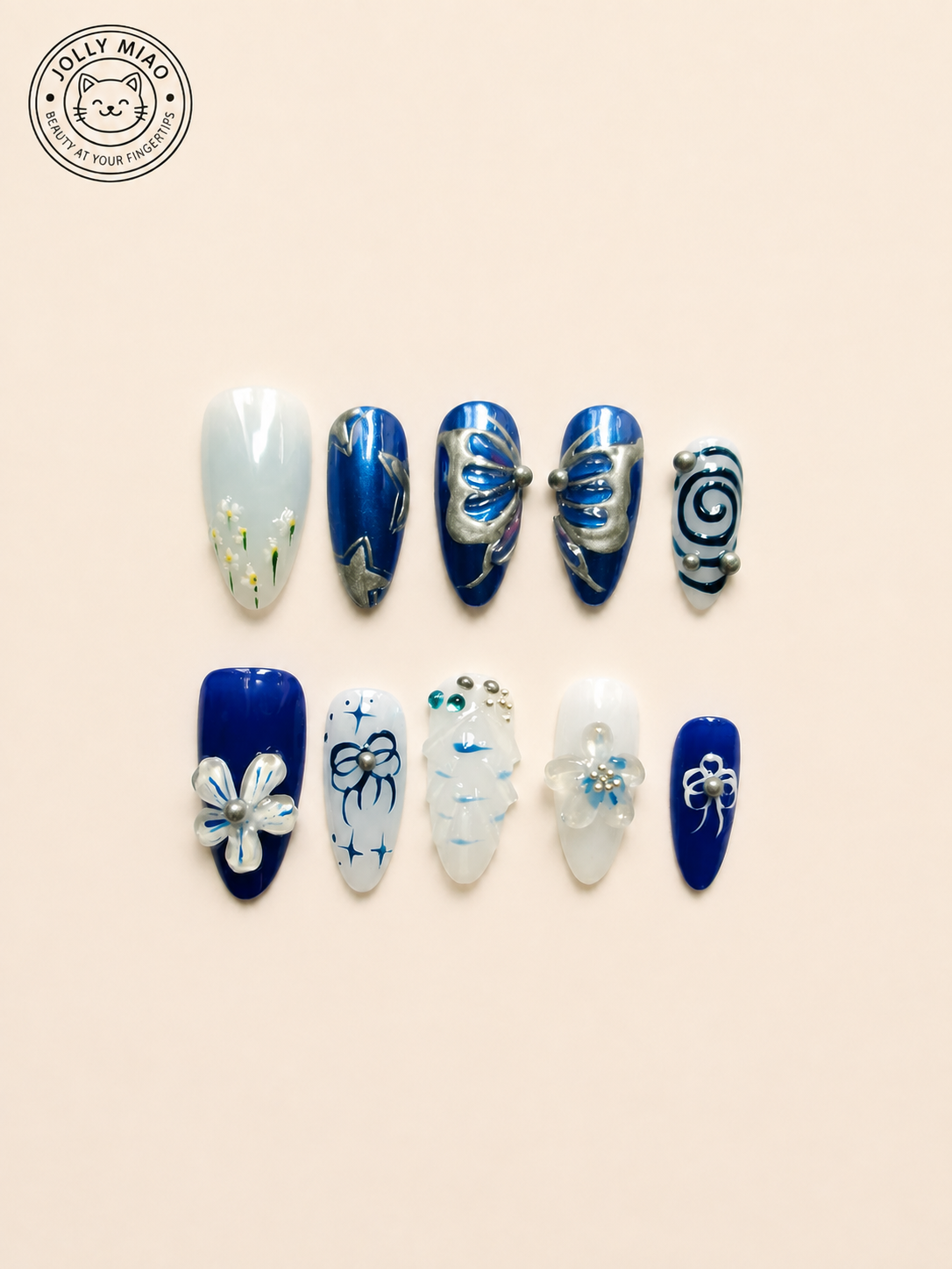 Sapphire Butterfly | Press-On Nails