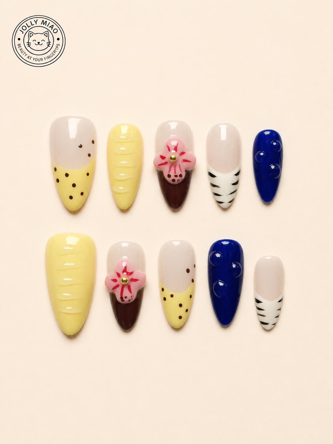 Golden Bloom | Luxury 3D Floral Press-On Nail Set