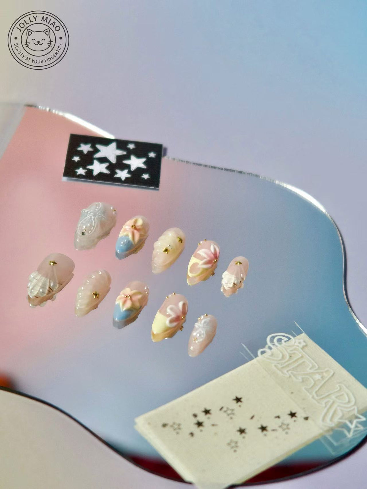 Coastal Daydream | 3D Almond Press-On Nails
