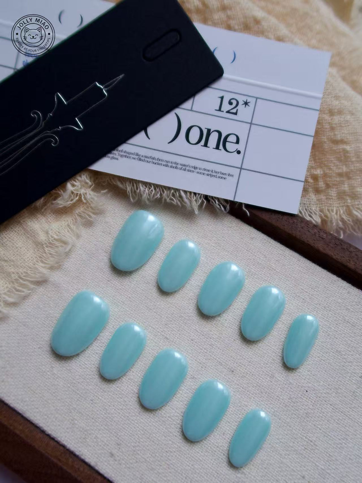 Aqua Veil | Mint Green Short Oval Press-On Nails
