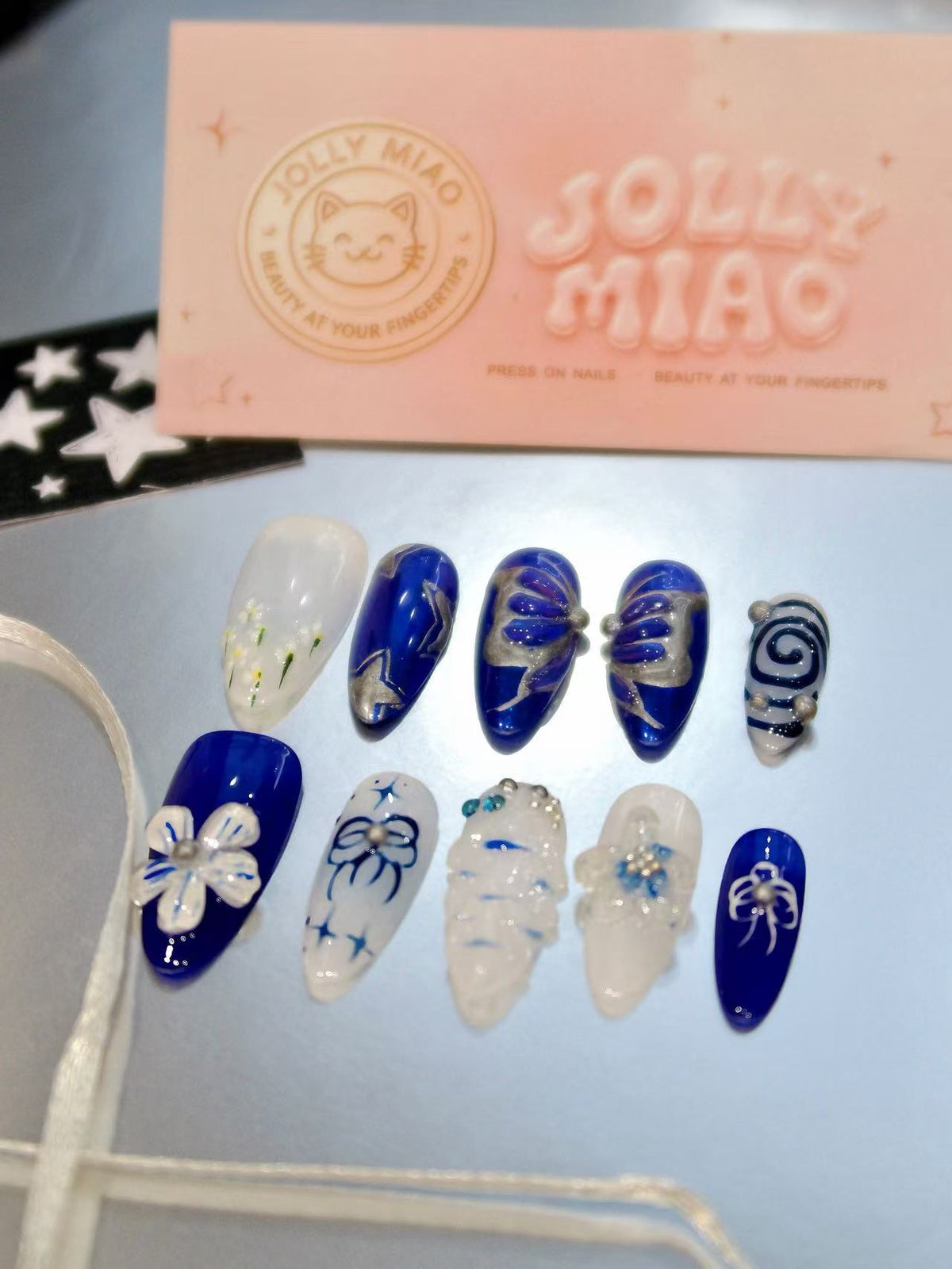 Sapphire Butterfly | Press-On Nails