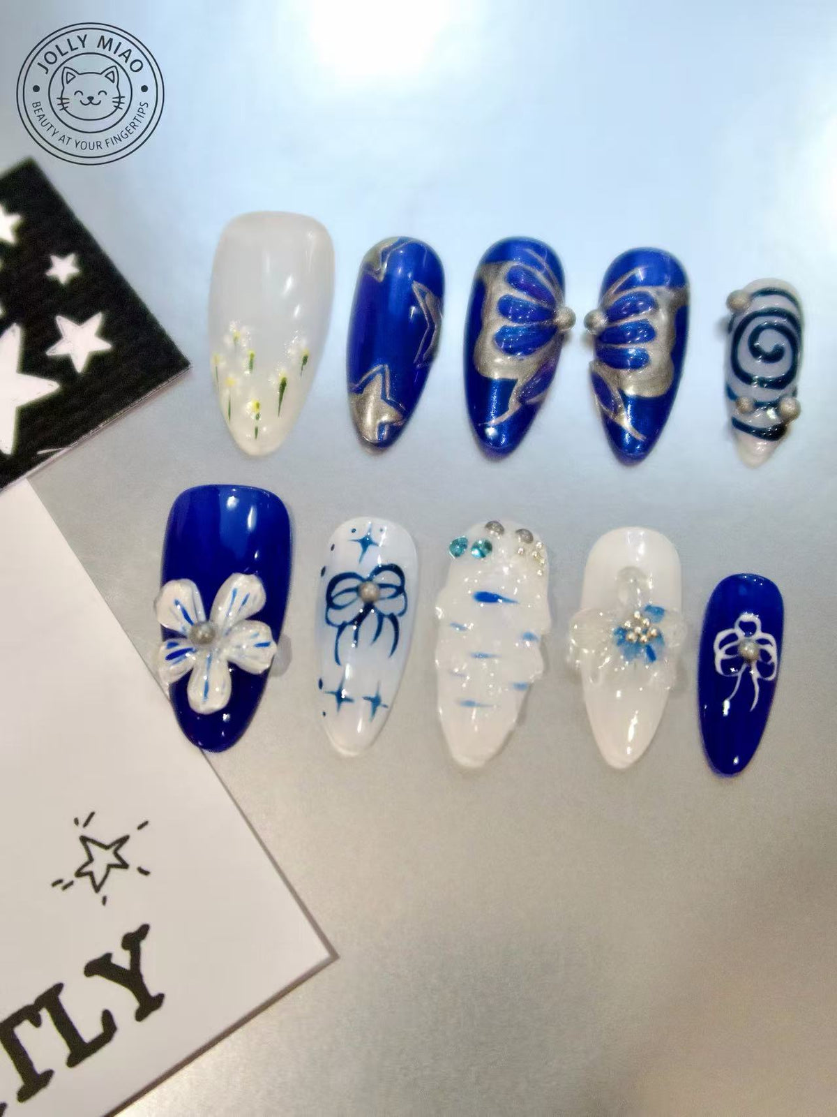 Sapphire Butterfly | Press-On Nails