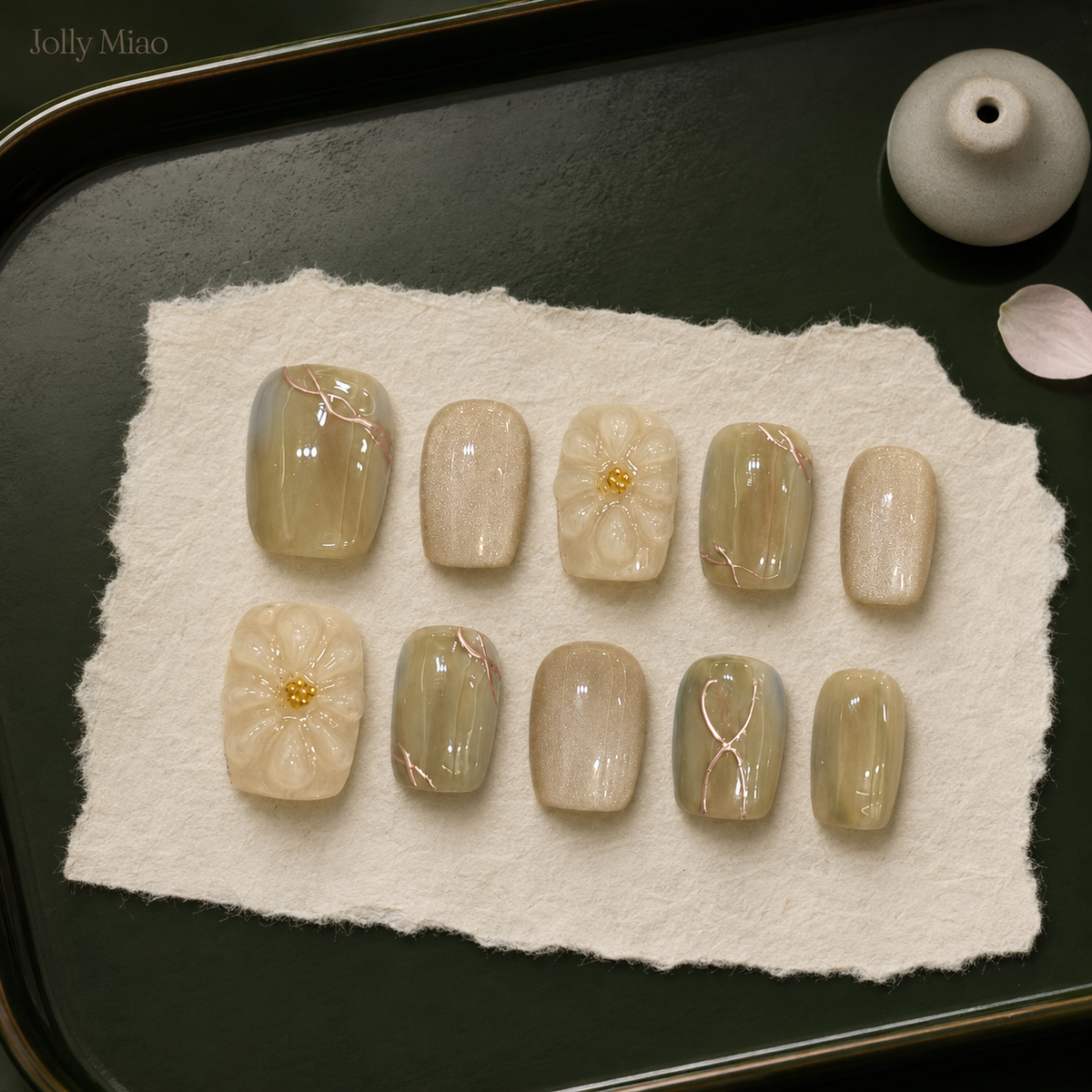 Japanese Blossom | Short Square Press-On Nails