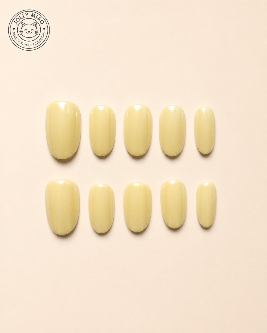 Butter Yellow Nails | Yellow Press-On Nails | Short Oval Press-On Nails